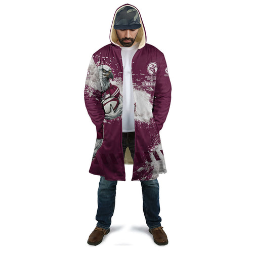 Personalised Manly Warringah Sea Eagles Rugby Cloak MAN Mascot - Sporty Splash Art Style