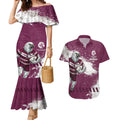 Personalised Manly Warringah Sea Eagles Rugby Couples Matching Mermaid Dress and Hawaiian Shirt MAN Mascot - Sporty Splash Art Style