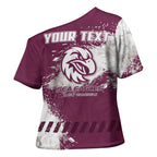 Personalised Manly Warringah Sea Eagles Rugby Cross Shoulder Shirt MAN Mascot - Sporty Splash Art Style