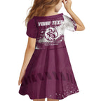 Personalised Manly Warringah Sea Eagles Rugby Family Matching Long Sleeve Bodycon Dress and Hawaiian Shirt MAN Mascot - Sporty Splash Art Style