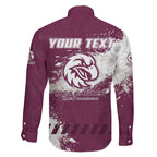 Personalised Manly Warringah Sea Eagles Rugby Family Matching Long Sleeve Bodycon Dress and Hawaiian Shirt MAN Mascot - Sporty Splash Art Style