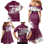 Personalised Manly Warringah Sea Eagles Rugby Family Matching Mermaid Dress and Hawaiian Shirt MAN Mascot - Sporty Splash Art Style