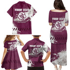 Personalised Manly Warringah Sea Eagles Rugby Family Matching Puletasi and Hawaiian Shirt MAN Mascot - Sporty Splash Art Style