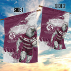 Personalised Manly Warringah Sea Eagles Rugby Garden Flag MAN Mascot - Sporty Splash Art Style