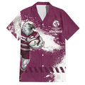 Personalised Manly Warringah Sea Eagles Rugby Hawaiian Shirt MAN Mascot - Sporty Splash Art Style