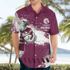 Personalised Manly Warringah Sea Eagles Rugby Hawaiian Shirt MAN Mascot - Sporty Splash Art Style