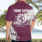 Personalised Manly Warringah Sea Eagles Rugby Hawaiian Shirt MAN Mascot - Sporty Splash Art Style