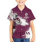 Personalised Manly Warringah Sea Eagles Rugby Hawaiian Shirt MAN Mascot - Sporty Splash Art Style