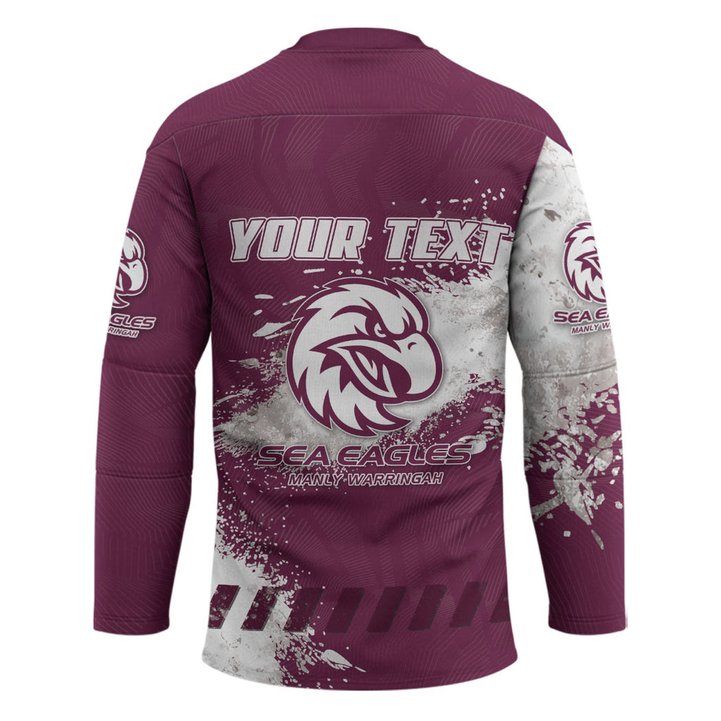 Personalised Manly Warringah Sea Eagles Rugby Hockey Jersey MAN Mascot - Sporty Splash Art Style