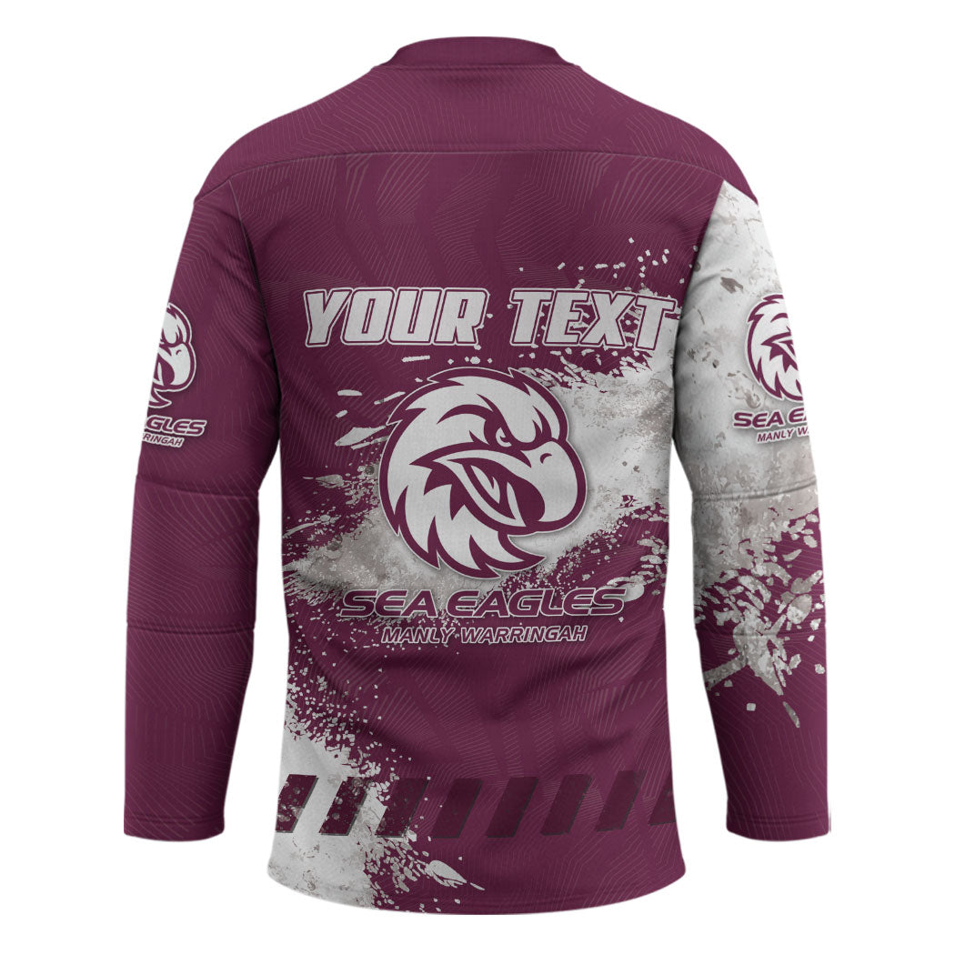 Personalised Manly Warringah Sea Eagles Rugby Hockey Jersey MAN Mascot - Sporty Splash Art Style