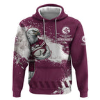 Personalised Manly Warringah Sea Eagles Rugby Hoodie MAN Mascot - Sporty Splash Art Style