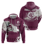 Personalised Manly Warringah Sea Eagles Rugby Hoodie MAN Mascot - Sporty Splash Art Style
