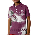 Personalised Manly Warringah Sea Eagles Rugby Kid Polo Shirt MAN Mascot - Sporty Splash Art Style
