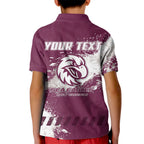 Personalised Manly Warringah Sea Eagles Rugby Kid Polo Shirt MAN Mascot - Sporty Splash Art Style