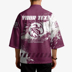 Personalised Manly Warringah Sea Eagles Rugby Kimono MAN Mascot - Sporty Splash Art Style