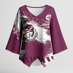 Personalised Manly Warringah Sea Eagles Rugby Kimono Sleeve Blouse MAN Mascot - Sporty Splash Art Style