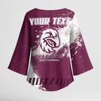 Personalised Manly Warringah Sea Eagles Rugby Kimono Sleeve Blouse MAN Mascot - Sporty Splash Art Style