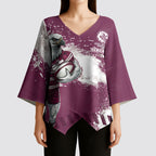 Personalised Manly Warringah Sea Eagles Rugby Kimono Sleeve Blouse MAN Mascot - Sporty Splash Art Style