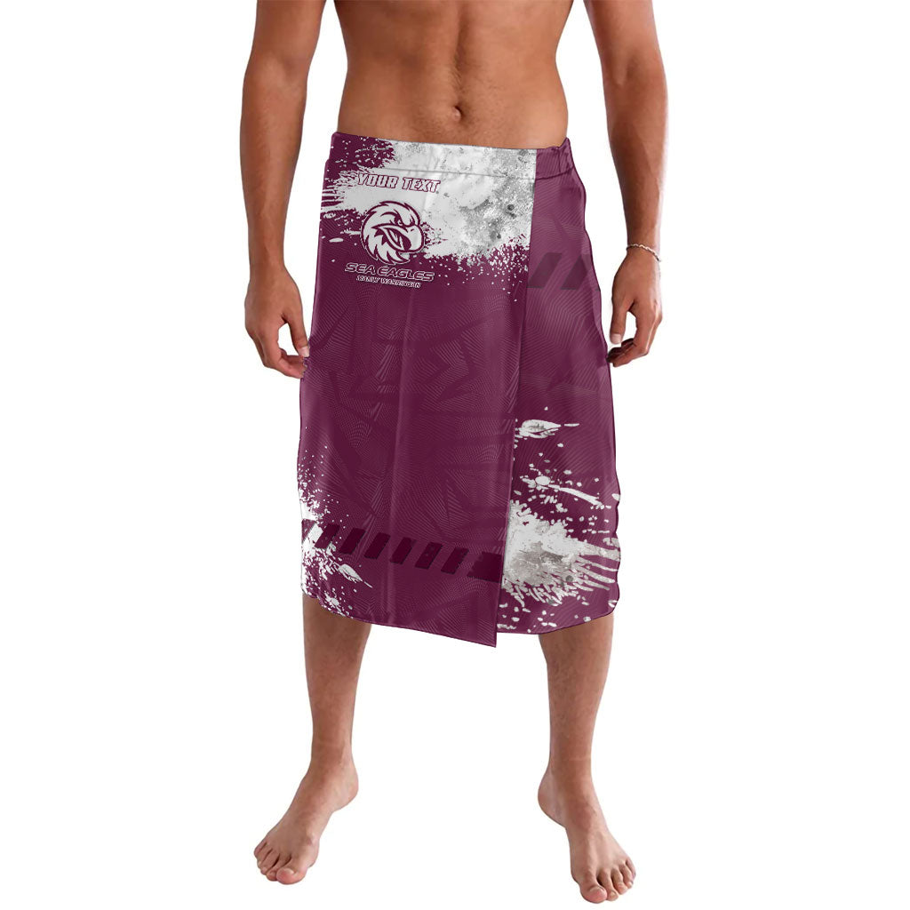 Personalised Manly Warringah Sea Eagles Rugby Lavalava MAN Mascot - Sporty Splash Art Style