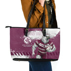 Personalised Manly Warringah Sea Eagles Rugby Leather Tote Bag MAN Mascot - Sporty Splash Art Style