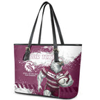 Personalised Manly Warringah Sea Eagles Rugby Leather Tote Bag MAN Mascot - Sporty Splash Art Style