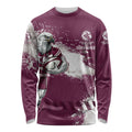 Personalised Manly Warringah Sea Eagles Rugby Long Sleeve Shirt MAN Mascot - Sporty Splash Art Style