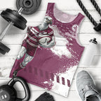 Personalised Manly Warringah Sea Eagles Rugby Men Tank Top MAN Mascot - Sporty Splash Art Style