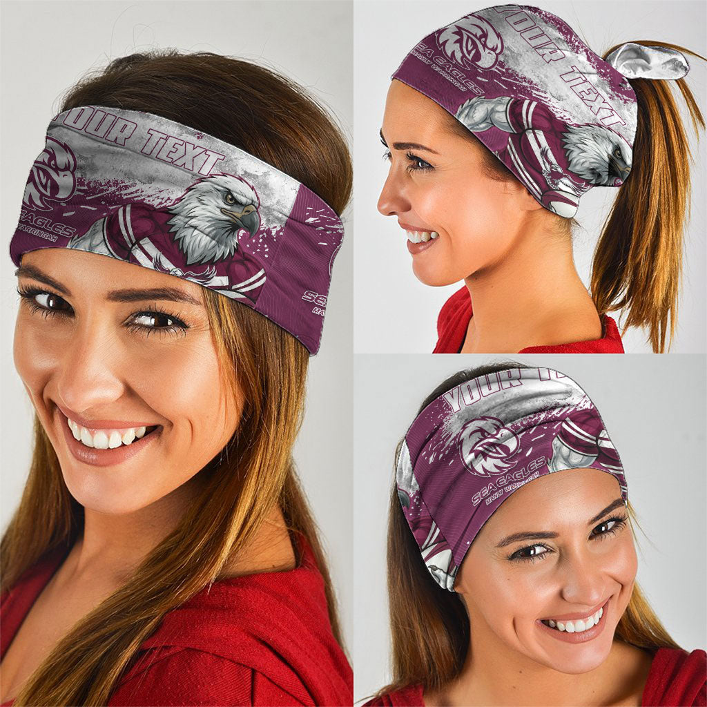 Personalised Manly Warringah Sea Eagles Rugby Neck Gaiter MAN Mascot - Sporty Splash Art Style