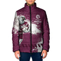 Personalised Manly Warringah Sea Eagles Rugby Padded Jacket MAN Mascot - Sporty Splash Art Style