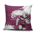 Personalised Manly Warringah Sea Eagles Rugby Pillow Cover MAN Mascot - Sporty Splash Art Style