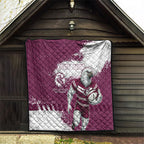 Personalised Manly Warringah Sea Eagles Rugby Quilt MAN Mascot - Sporty Splash Art Style