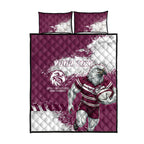 Personalised Manly Warringah Sea Eagles Rugby Quilt Bed Set MAN Mascot - Sporty Splash Art Style