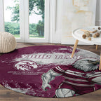 Personalised Manly Warringah Sea Eagles Rugby Round Carpet MAN Mascot - Sporty Splash Art Style