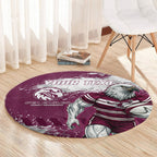 Personalised Manly Warringah Sea Eagles Rugby Round Carpet MAN Mascot - Sporty Splash Art Style