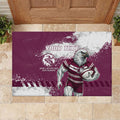 Personalised Manly Warringah Sea Eagles Rugby Rubber Doormat MAN Mascot - Sporty Splash Art Style
