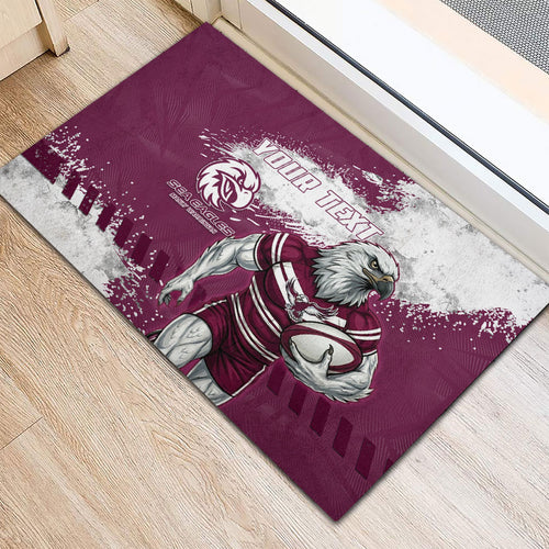 Personalised Manly Warringah Sea Eagles Rugby Rubber Doormat MAN Mascot - Sporty Splash Art Style