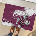 Personalised Manly Warringah Sea Eagles Rugby Rubber Doormat MAN Mascot - Sporty Splash Art Style