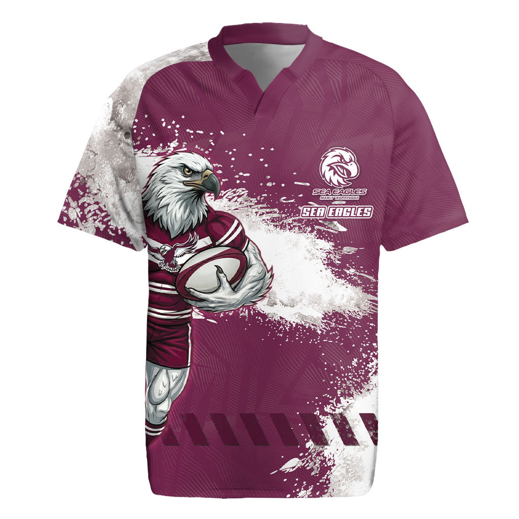 Personalised Manly Warringah Sea Eagles Rugby Rugby Jersey MAN Mascot - Sporty Splash Art Style