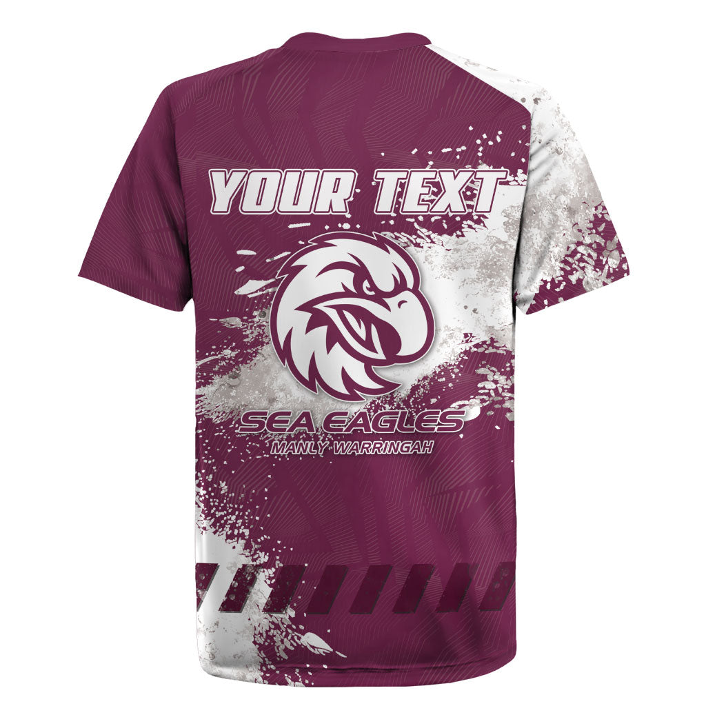 Personalised Manly Warringah Sea Eagles Rugby Rugby Jersey MAN Mascot - Sporty Splash Art Style