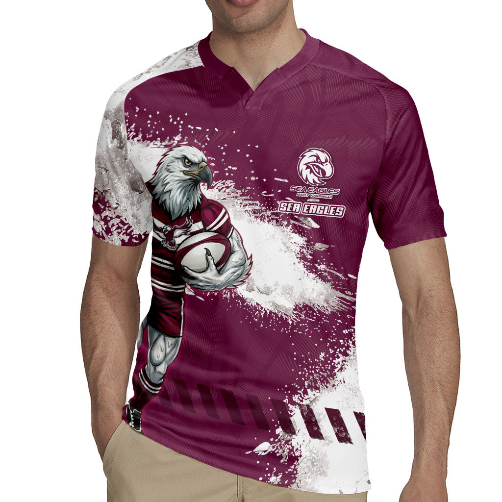 Personalised Manly Warringah Sea Eagles Rugby Rugby Jersey MAN Mascot - Sporty Splash Art Style