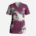 Personalised Manly Warringah Sea Eagles Rugby Scrub Top MAN Mascot - Sporty Splash Art Style