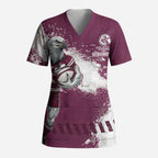 Personalised Manly Warringah Sea Eagles Rugby Scrub Top MAN Mascot - Sporty Splash Art Style