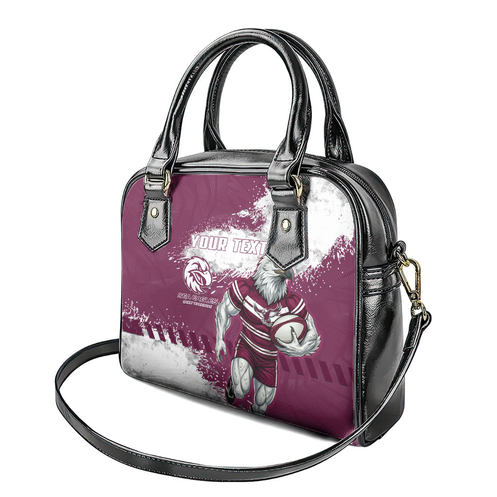 Personalised Manly Warringah Sea Eagles Rugby Shoulder Handbag MAN Mascot - Sporty Splash Art Style