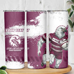 Personalised Manly Warringah Sea Eagles Rugby Skinny Tumbler MAN Mascot - Sporty Splash Art Style