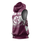 Personalised Manly Warringah Sea Eagles Rugby Sleeveless Hoodie MAN Mascot - Sporty Splash Art Style
