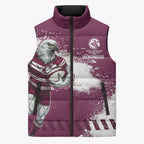 Personalised Manly Warringah Sea Eagles Rugby Sleeveless Puffer Jacket MAN Mascot - Sporty Splash Art Style