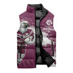 Personalised Manly Warringah Sea Eagles Rugby Sleeveless Puffer Jacket MAN Mascot - Sporty Splash Art Style