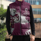 Personalised Manly Warringah Sea Eagles Rugby Sleeveless Puffer Jacket MAN Mascot - Sporty Splash Art Style