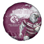 Personalised Manly Warringah Sea Eagles Rugby Spare Tire Cover MAN Mascot - Sporty Splash Art Style