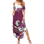 Personalised Manly Warringah Sea Eagles Rugby Summer Maxi Dress MAN Mascot - Sporty Splash Art Style
